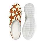 Chocolate And Milk Cow Print Mesh Casual Shoes