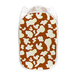 Chocolate And Milk Cow Print Mesh Laundry Hamper