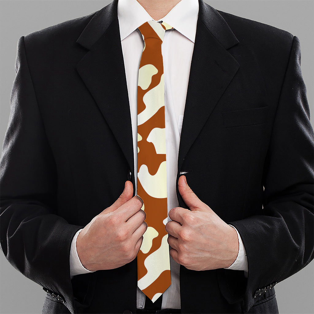 Chocolate And Milk Cow Print Necktie