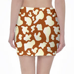 Chocolate And Milk Cow Print Pencil Mini Skirt