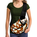 Chocolate And Milk Cow Print Pet Sling Carrier