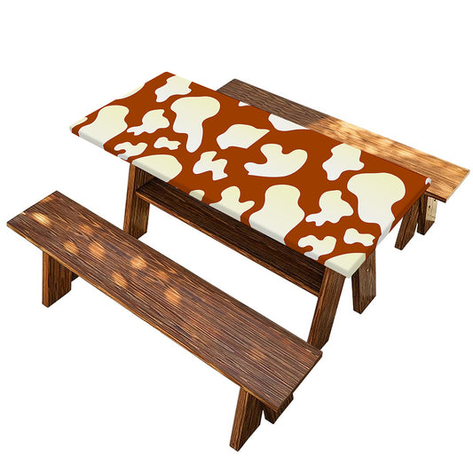 Chocolate And Milk Cow Print Picnic Table Cover