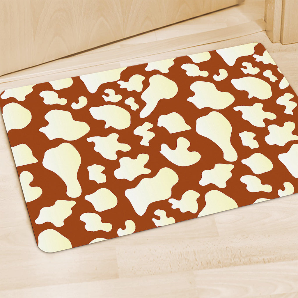 Chocolate And Milk Cow Print Polyester Doormat