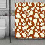 Chocolate And Milk Cow Print Polyester Shower Curtain