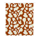 Chocolate And Milk Cow Print Polyester Shower Curtain