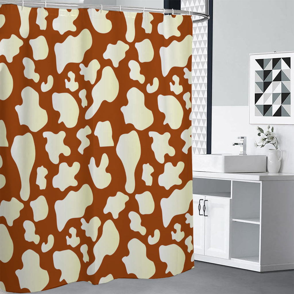 Chocolate And Milk Cow Print Premium Shower Curtain