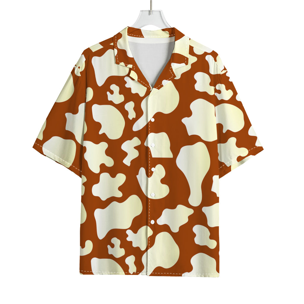 Chocolate And Milk Cow Print Rayon Hawaiian Shirt