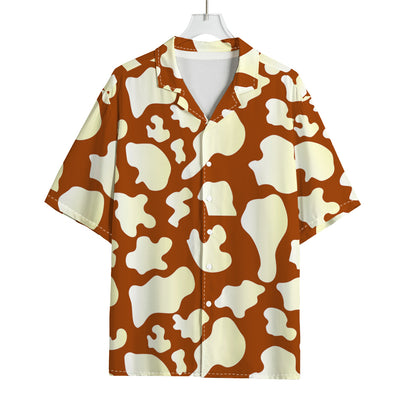 Chocolate And Milk Cow Print Rayon Hawaiian Shirt