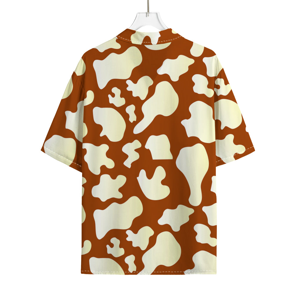Chocolate And Milk Cow Print Rayon Hawaiian Shirt