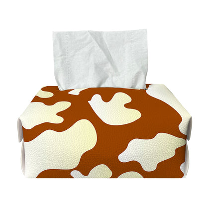 Chocolate And Milk Cow Print Rectangle Tissue Box Cover