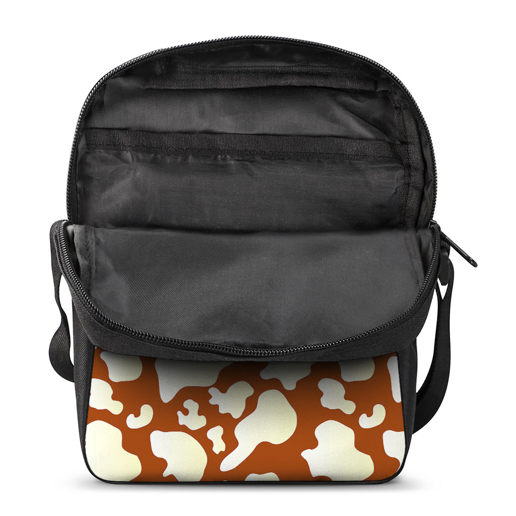 Chocolate And Milk Cow Print Rectangular Crossbody Bag