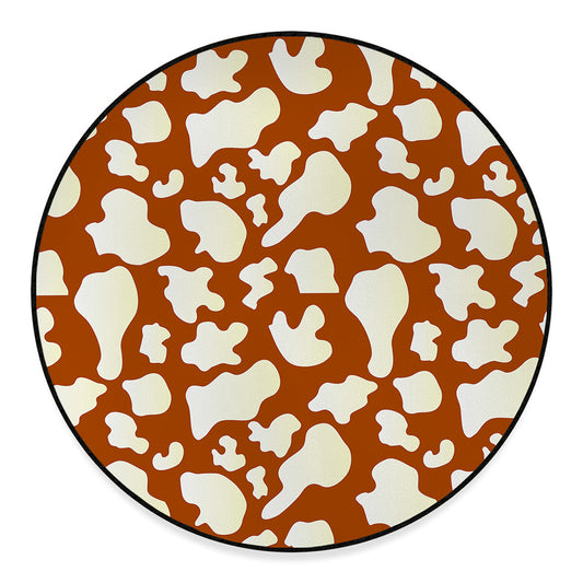Chocolate And Milk Cow Print Round Floor Mat