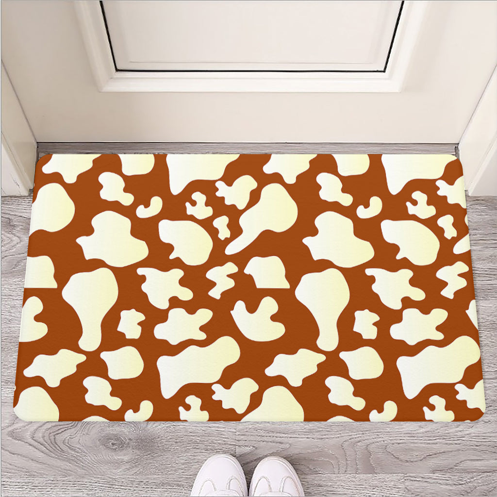 Chocolate And Milk Cow Print Rubber Doormat