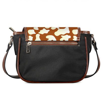 Chocolate And Milk Cow Print Saddle Bag