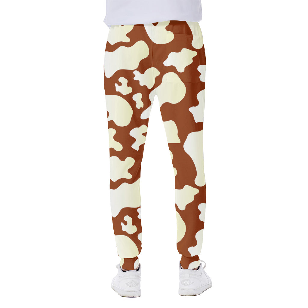 Chocolate And Milk Cow Print Scuba Joggers