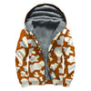 Chocolate And Milk Cow Print Sherpa Lined Zip Up Hoodie