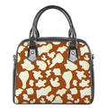 Chocolate And Milk Cow Print Shoulder Handbag