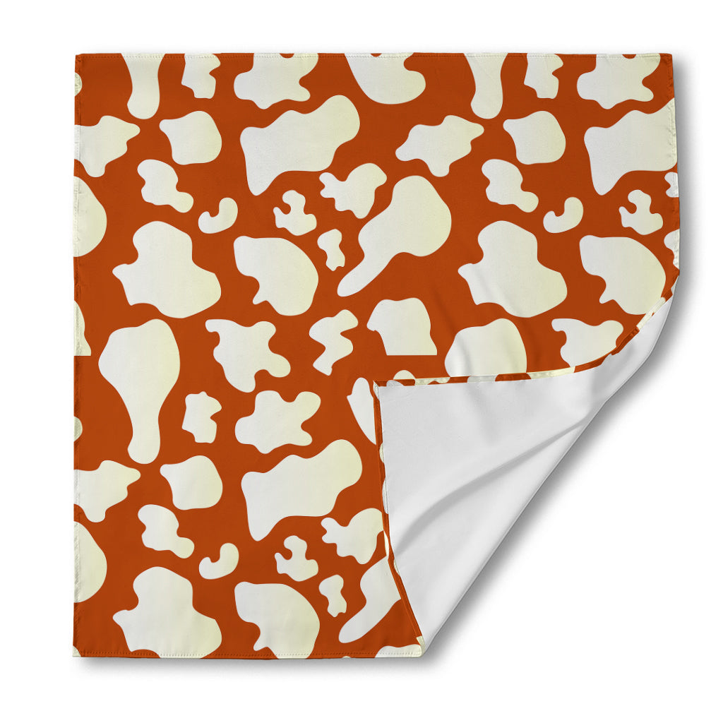 Chocolate And Milk Cow Print Silk Bandana