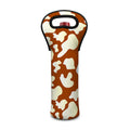 Chocolate And Milk Cow Print Single Neoprene Wine Tote