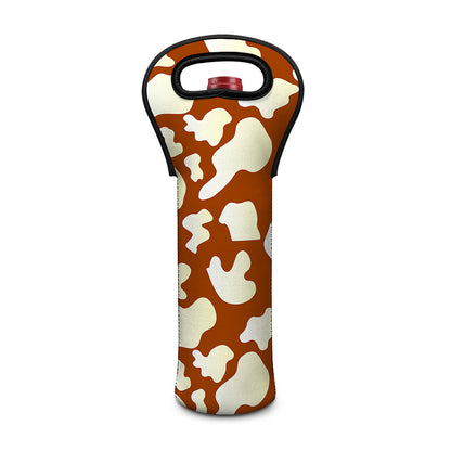Chocolate And Milk Cow Print Single Neoprene Wine Tote