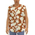 Chocolate And Milk Cow Print Sleeveless Baseball Jersey
