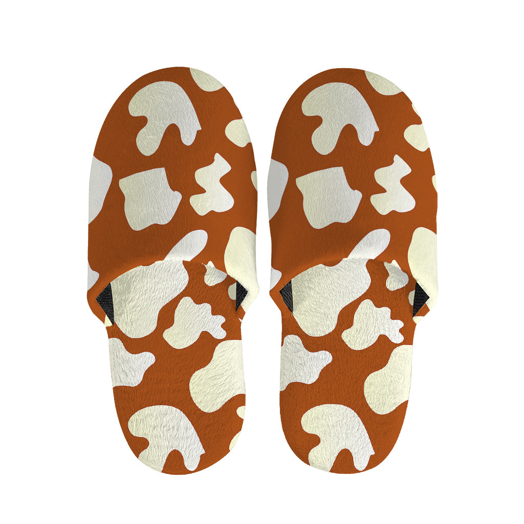 Chocolate And Milk Cow Print Slippers