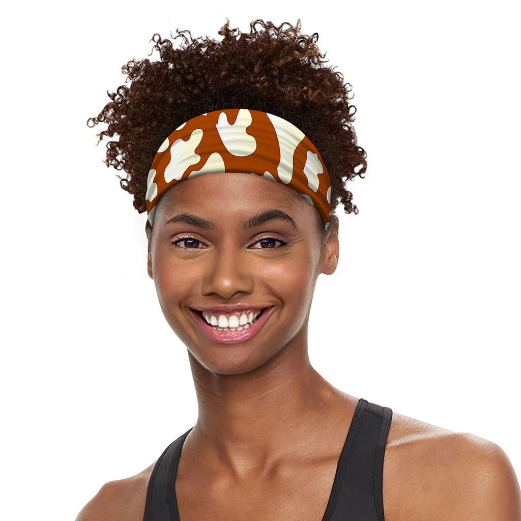 Chocolate And Milk Cow Print Sports Headband