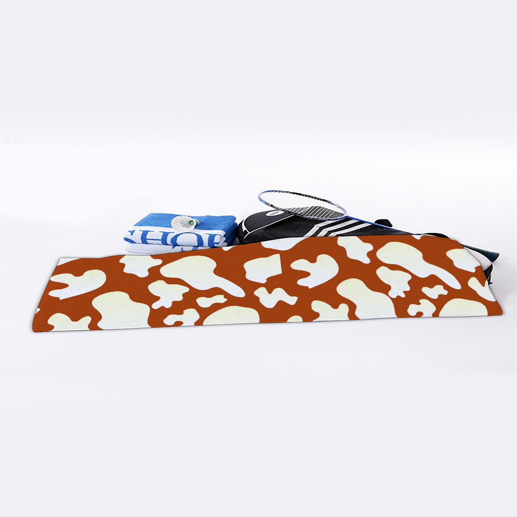 Chocolate And Milk Cow Print Sports Towel