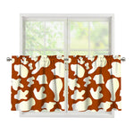 Chocolate And Milk Cow Print Tier Curtains
