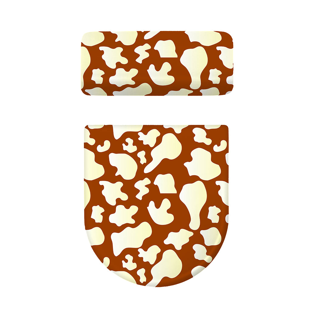 Chocolate And Milk Cow Print Toilet Lid And Tank Cover Set