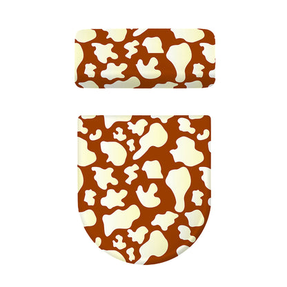 Chocolate And Milk Cow Print Toilet Lid And Tank Cover Set