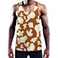 Chocolate And Milk Cow Print Men's Workout Tank Top