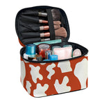 Chocolate And Milk Cow Print Travel Makeup Bag