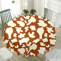 Chocolate And Milk Cow Print Waterproof Round Tablecloth