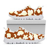 Chocolate And Milk Cow Print White Running Shoes