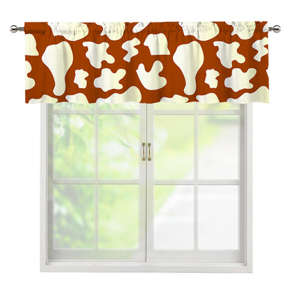 Chocolate And Milk Cow Print Window Valance