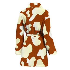 Chocolate And Milk Cow Print Women's Bathrobe