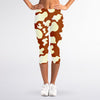 Chocolate And Milk Cow Print Women's Capri Leggings