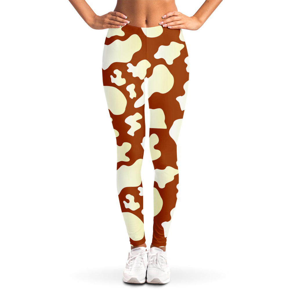 Chocolate And Milk Cow Print Women's Leggings