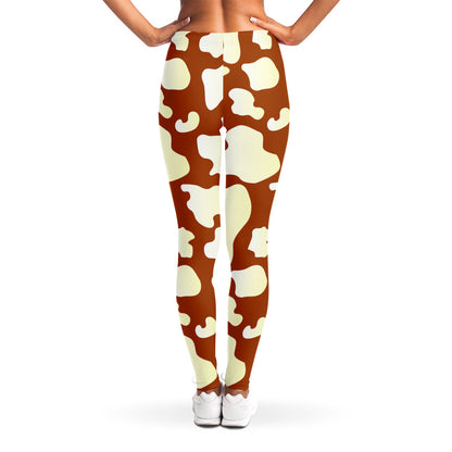 Chocolate And Milk Cow Print Women's Leggings