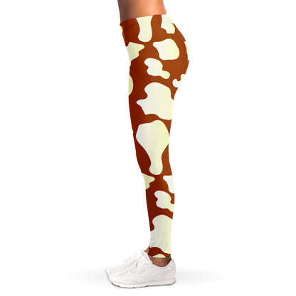Chocolate And Milk Cow Print Women's Leggings