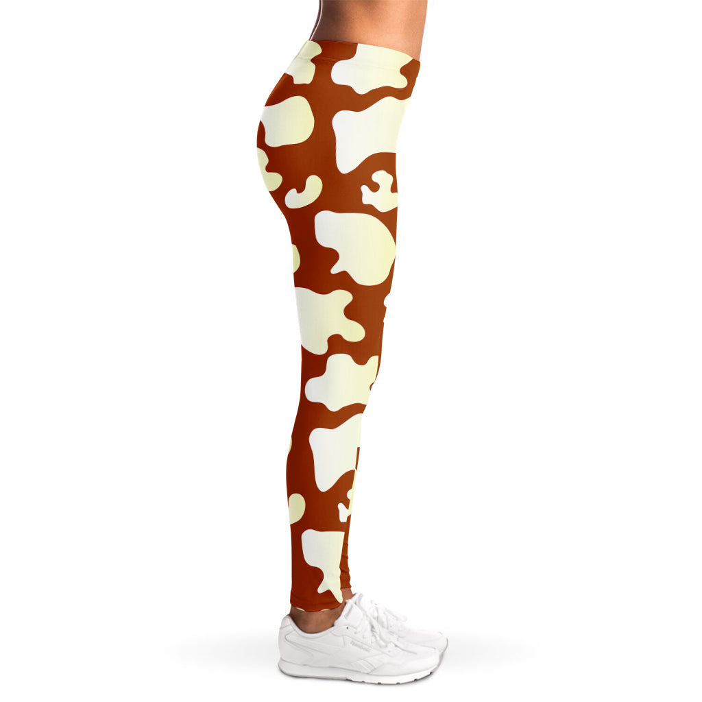 Chocolate And Milk Cow Print Women's Leggings