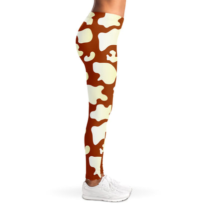 Chocolate And Milk Cow Print Women's Leggings