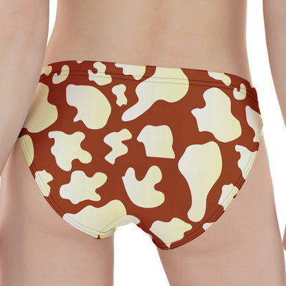 Chocolate And Milk Cow Print Women's Panties