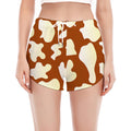 Chocolate And Milk Cow Print Women's Split Running Shorts