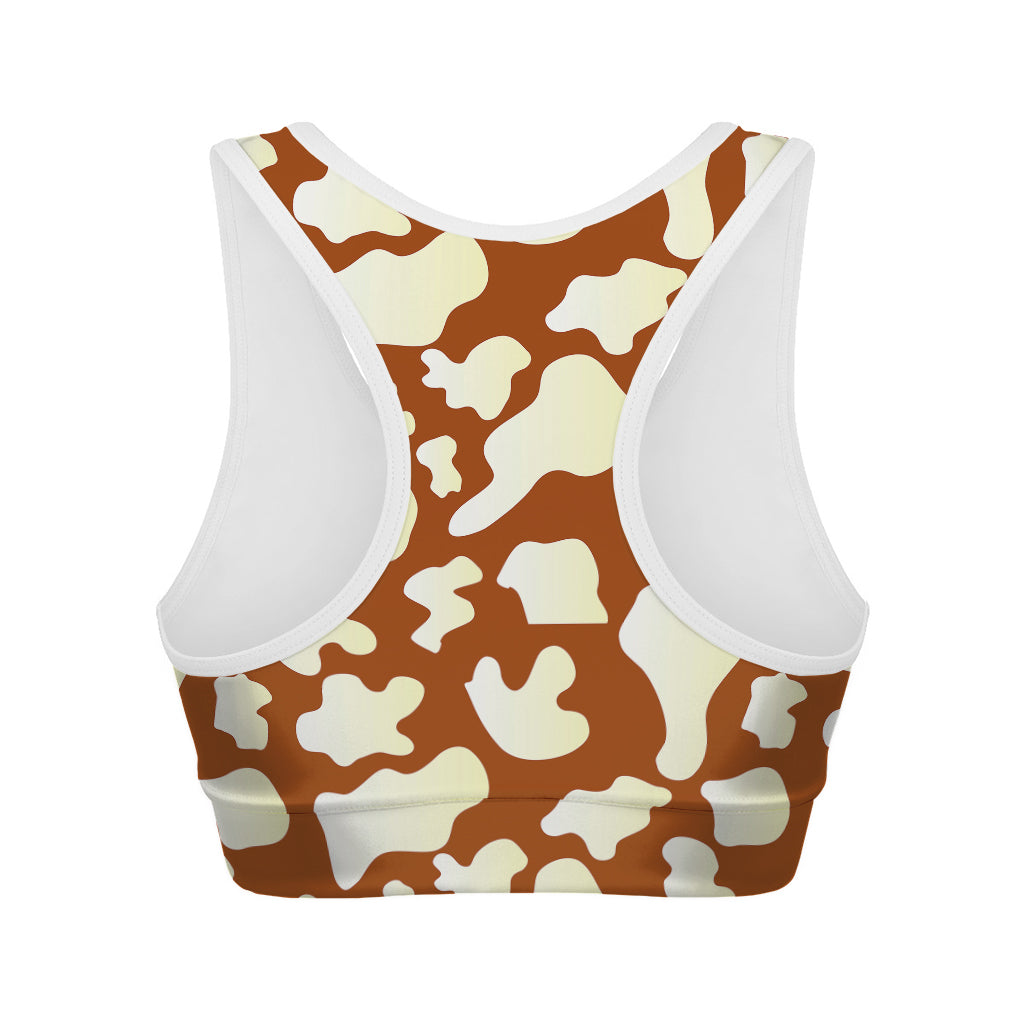 Chocolate And Milk Cow Print Women's Sports Bra