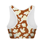 Chocolate And Milk Cow Print Women's Sports Bra