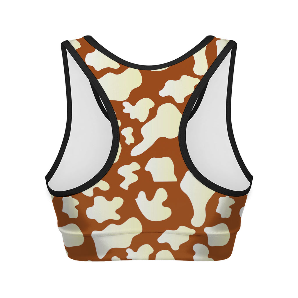 Chocolate And Milk Cow Print Women's Sports Bra