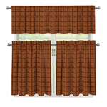 Chocolate Bar Pattern Print 3 Piece Kitchen Curtains