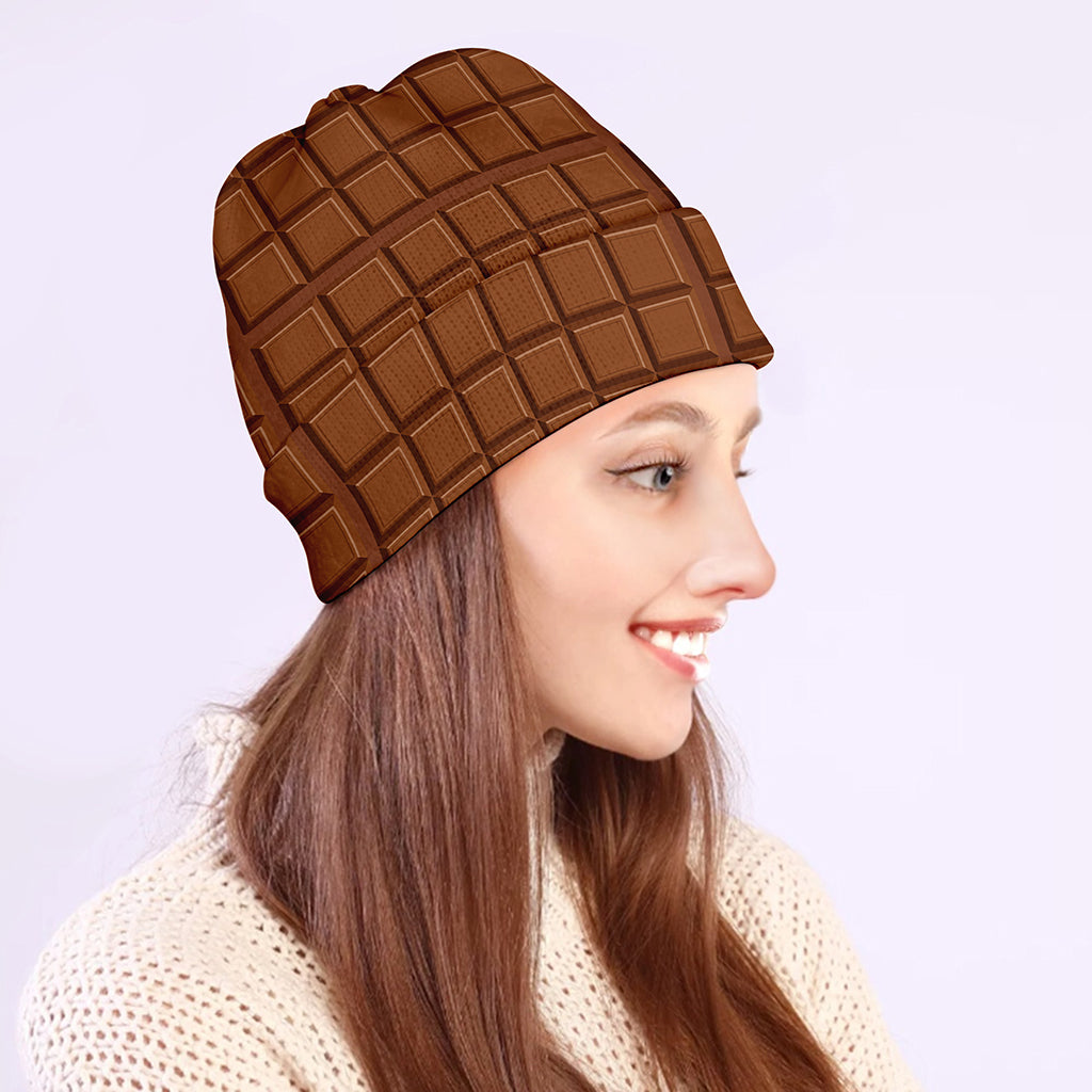 Chocolate Bar Pattern Print Beanie